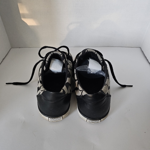 COACH Black Barrett Signature Lace Up Sneakers Size 8.5 - Picture 7 of 10